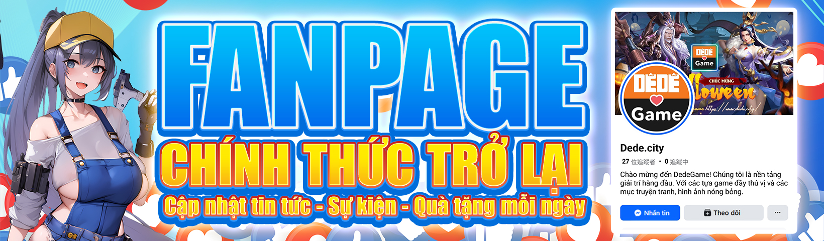 thông báo fanpage chính thức của game đã đi vào hoạt động