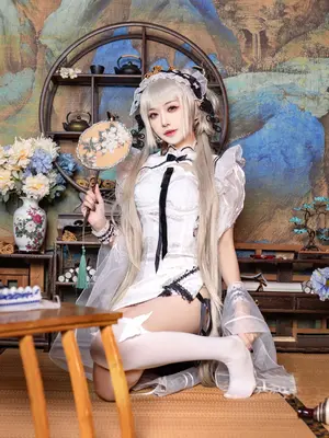 Yuanshaxi Meow Meow Meow - Azure Route tuyệt vời Cheongsam